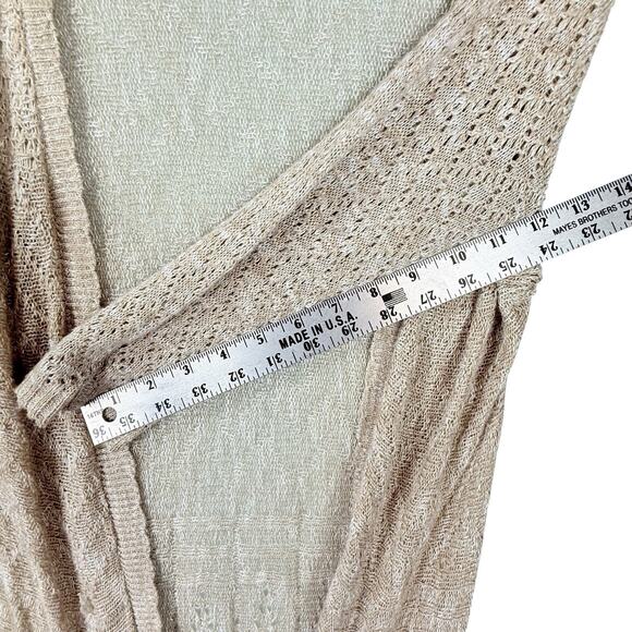 Romantic Crochet Duster Women SIZE MEDIUM Kimono Ivory Open Cardigan Vtg - Picture 6 of 14